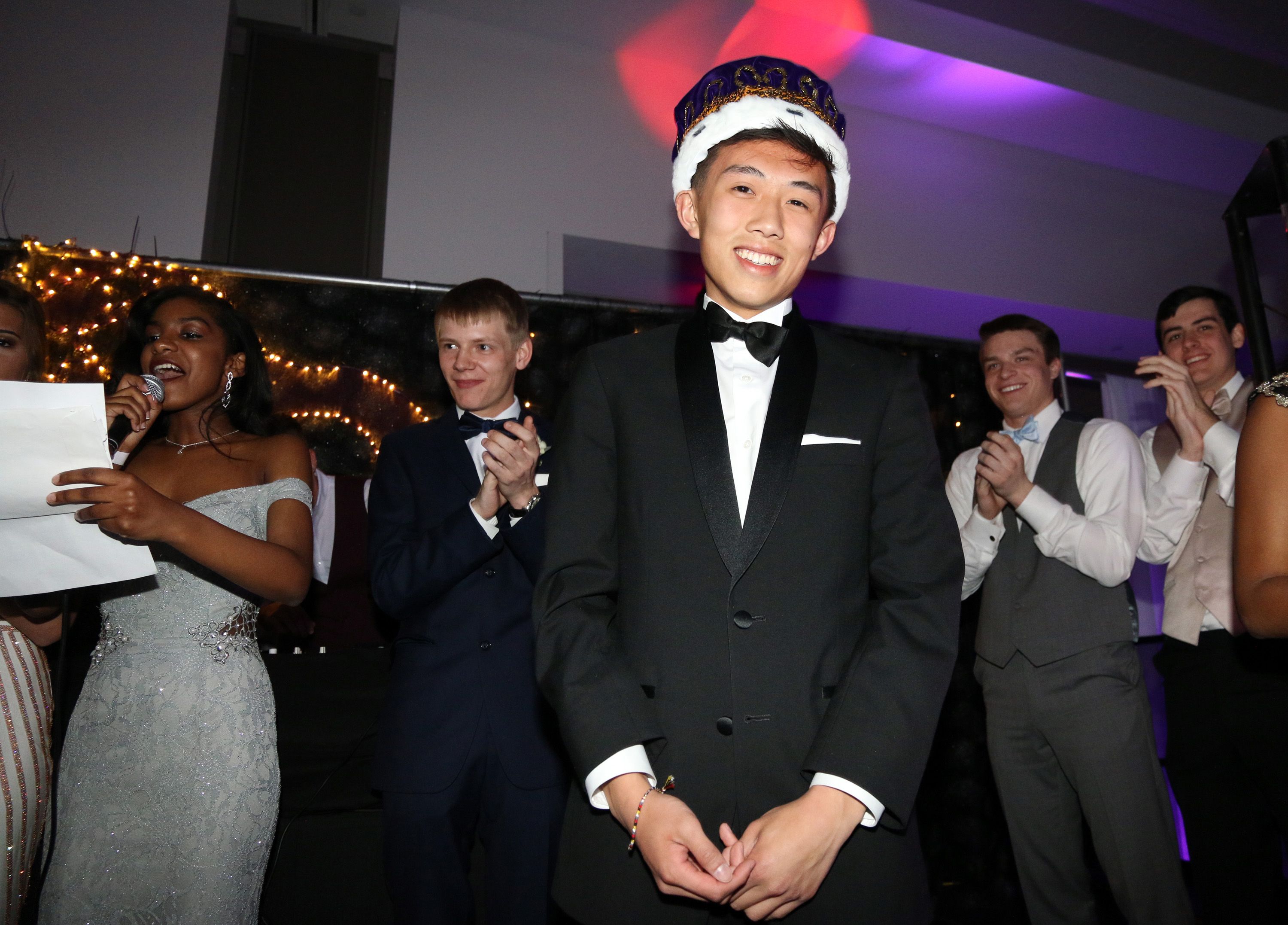 Senior Jimmy Le is the Prom King at the Johnston High