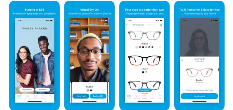 Designer glasses store virtual try on