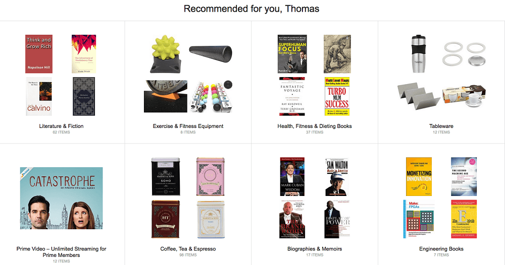 Amazon recommended for you, hyper-personalisation in shopping