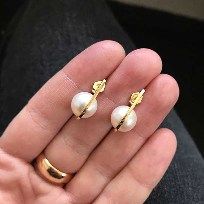 Katey Walker wip pearl studs