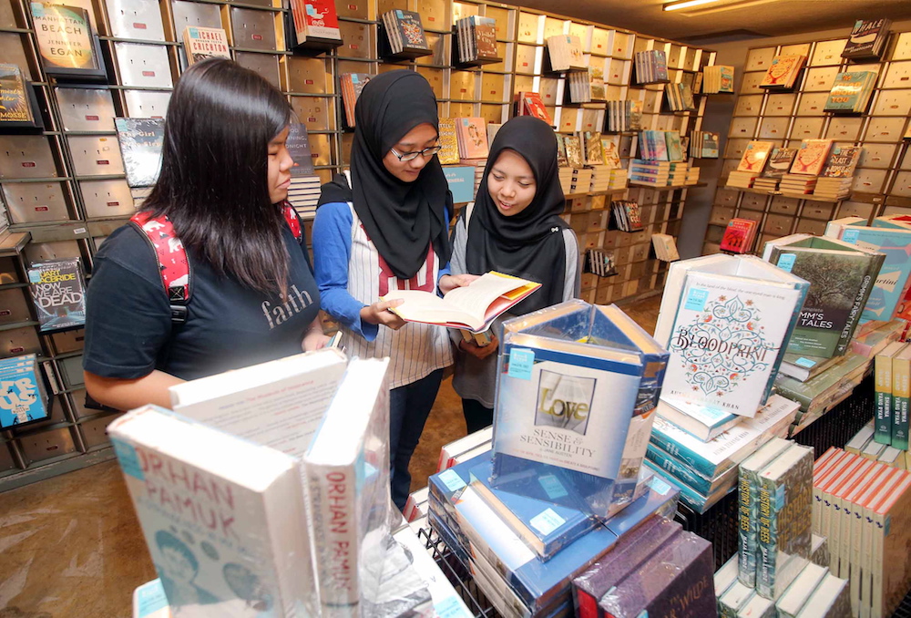 There are 3,000 titles available at the spanking-new BookXcess — paradise for book lovers in Ipoh. — Picture by Farhan Najib