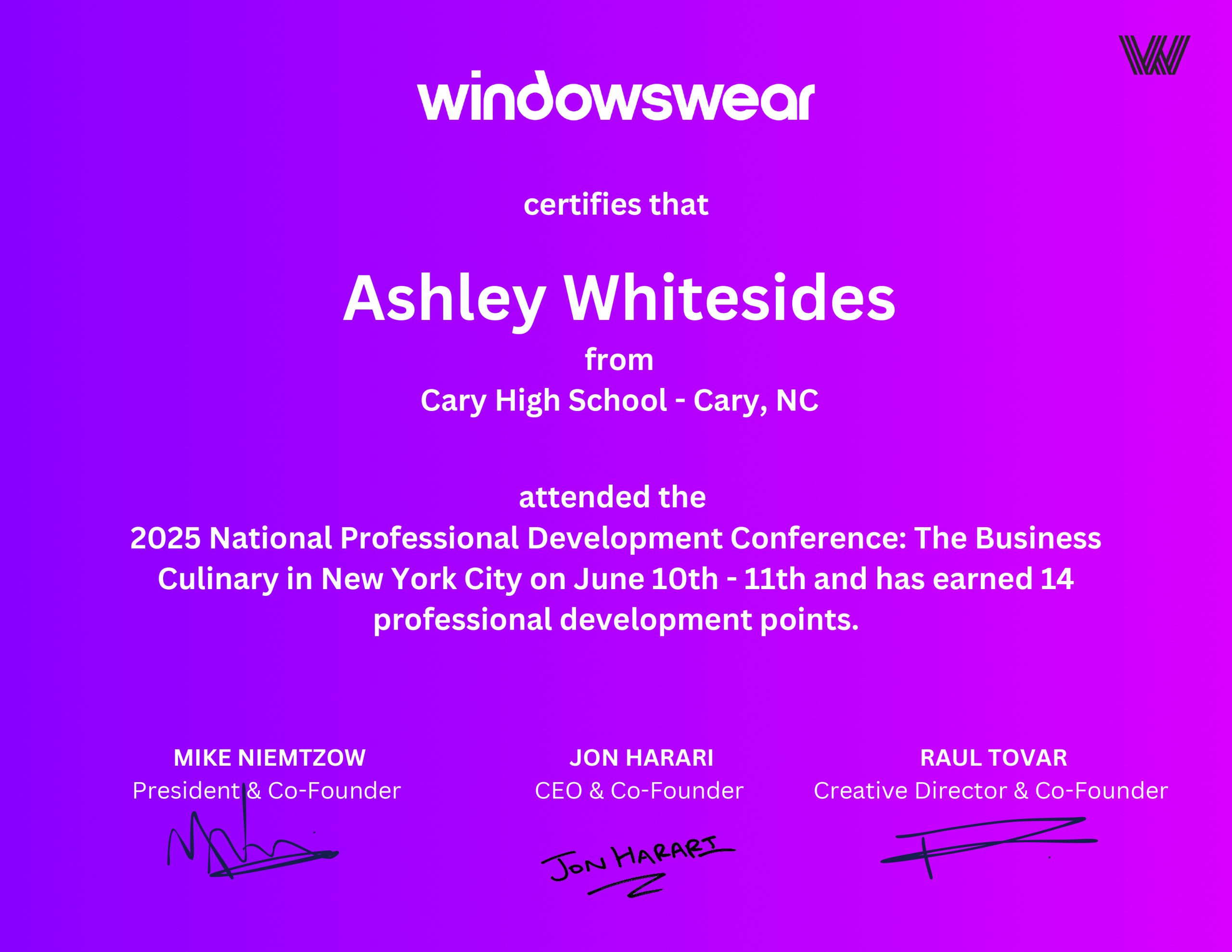 ASHLEY WHITESIDES