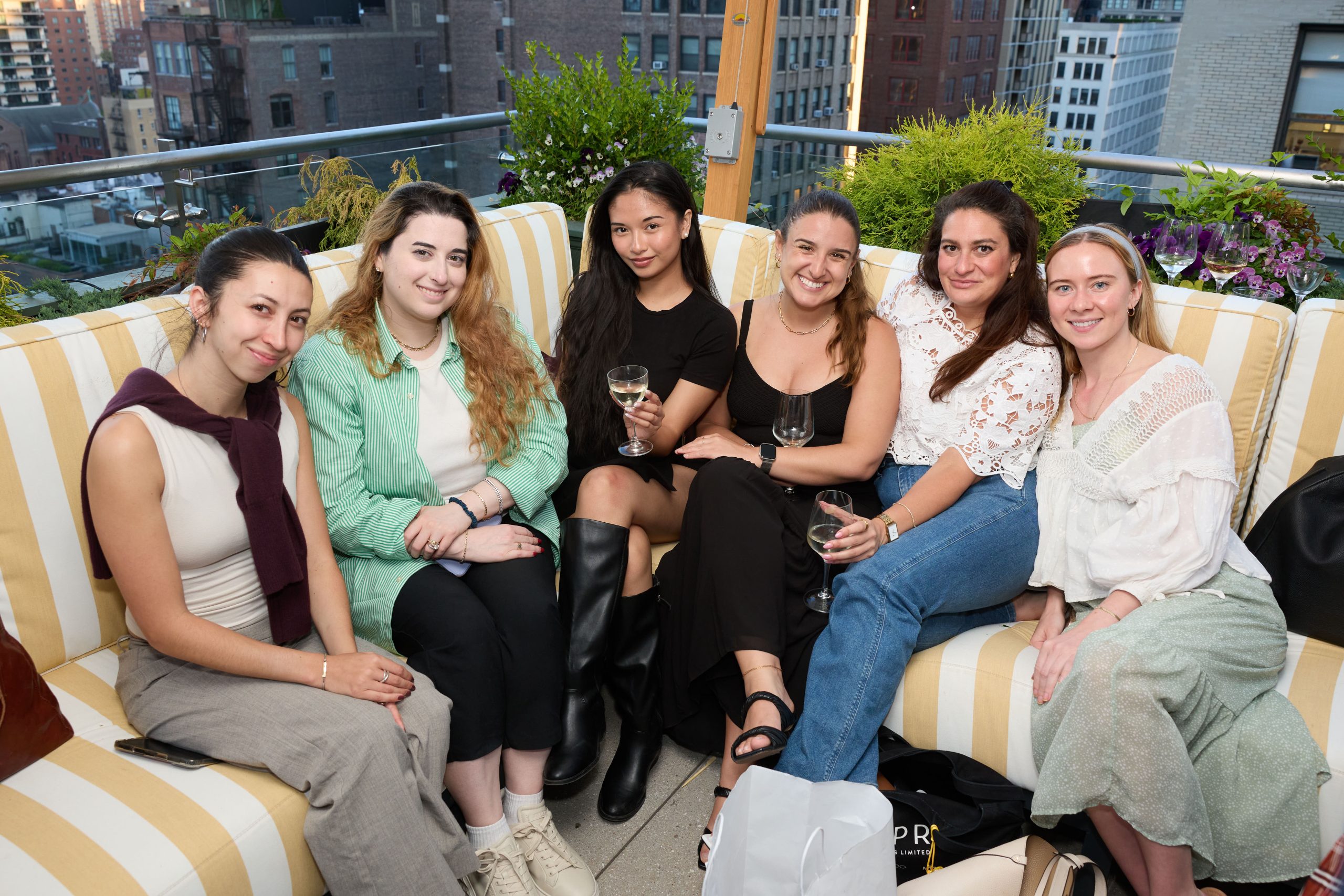 WindowsWear Summer Bash 2026 — Tess Solotkehl, Graphic Designer (Capri Holdings) · Taylor Becker, Senior Graphic Designer (Capri Holdings) · Jasmine Santa Cruz, Talent Acquisition Recruiter (Capri Holdings) · Caitlyn Wozniak, Talent Acquisition Recruiter (Capri Holdings) · Amanda Lubeck, Talent Acquisition Recruiter (Capri Holdings) · Christine Kelly, Corporate Communications Manager (Bloomingdale's)