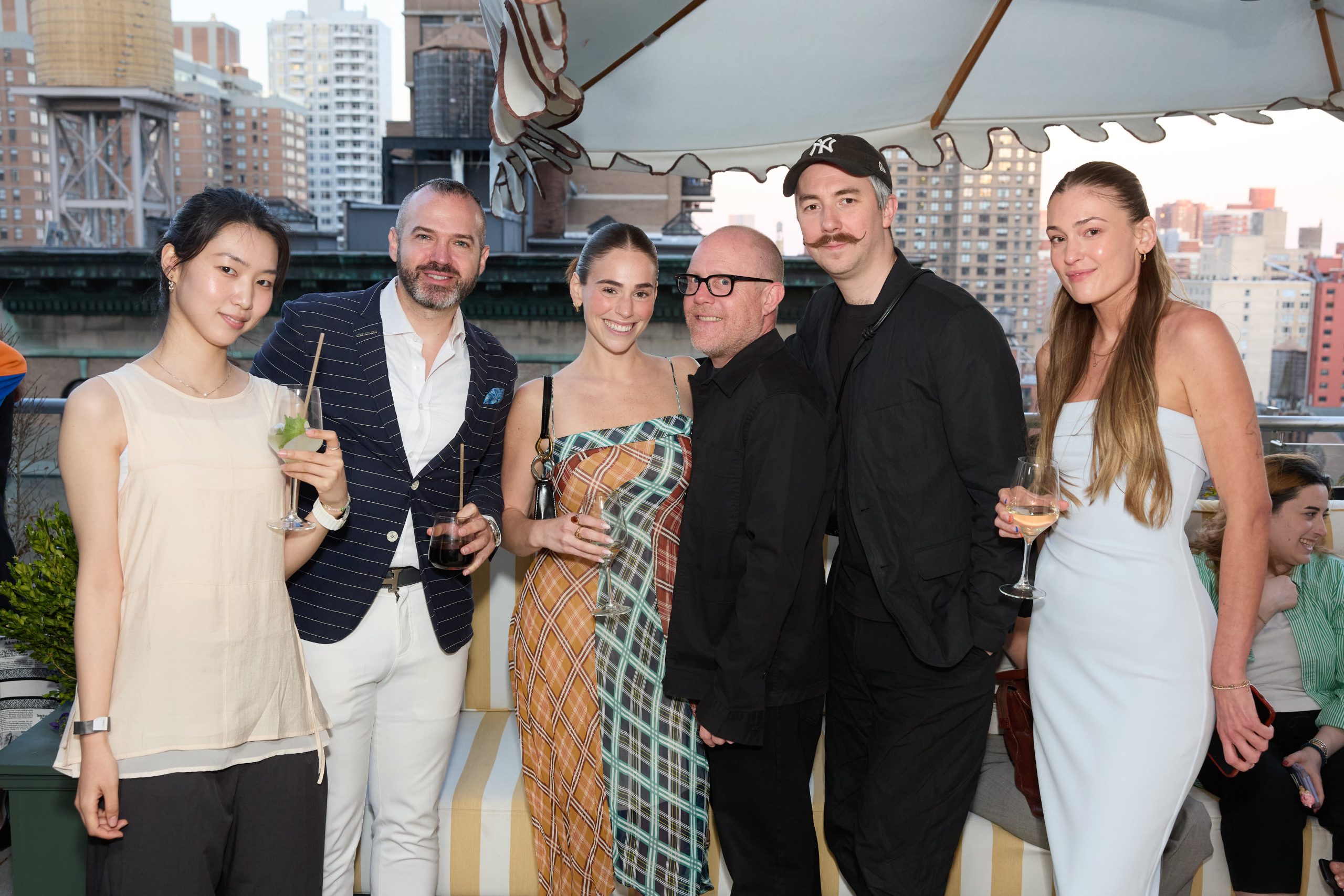 WindowsWear Summer Bash 2026 — Jiwon Lee (WindowsWear) · Jon Harari, CEO (WindowsWear) · Nora Buchholtz, Production Manager, Global Visual Experience (Michael Kors) · Jason DeWerth, Director of Visual Merchandising, Outlet (Michael Kors) · Tom Sykes, Director of Global Visual Experience (Michael Kors) · Kendra Lacourt (LIM College x WindowsWear)