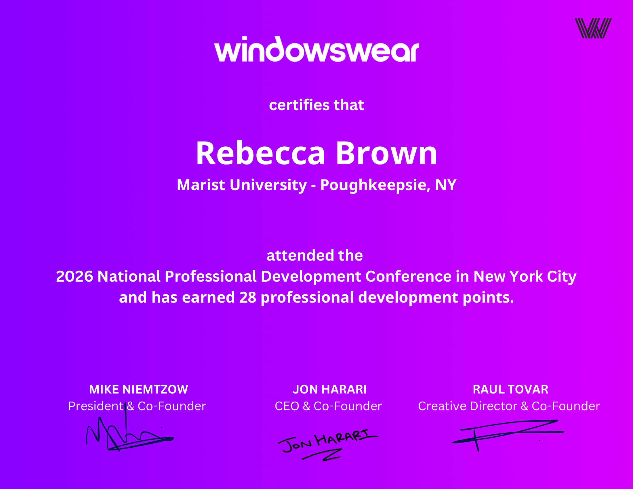 Rebecca Brown — PD certificate