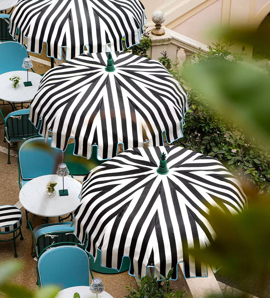 Aquazzura Rome striped umbrellas